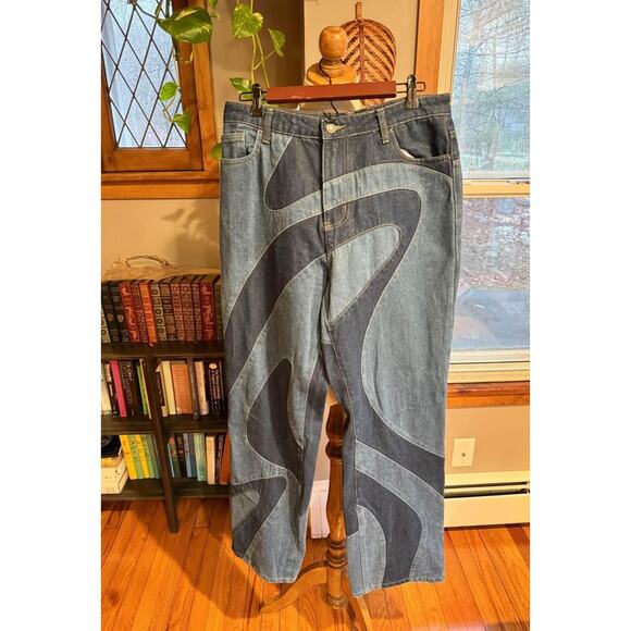 Jaded London Women’s 70’s Style Swirl Patchwork Jeans - Picture 2 of 8